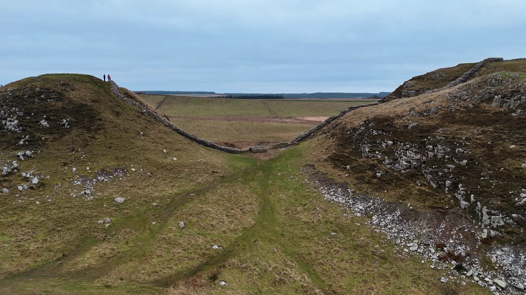 The empty gap in Hadrian's Wall where the sycamore stood
